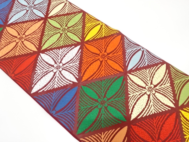 川島織物製　花菱模様織り出し　袋帯